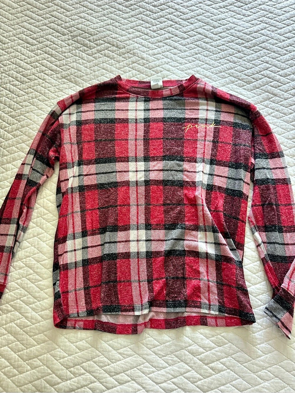 PINK Victoria's Secret Plaid long Sleep Top